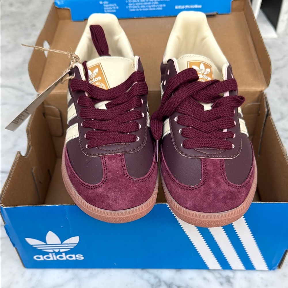 NWT Adidas OG Sambas Maroon/white